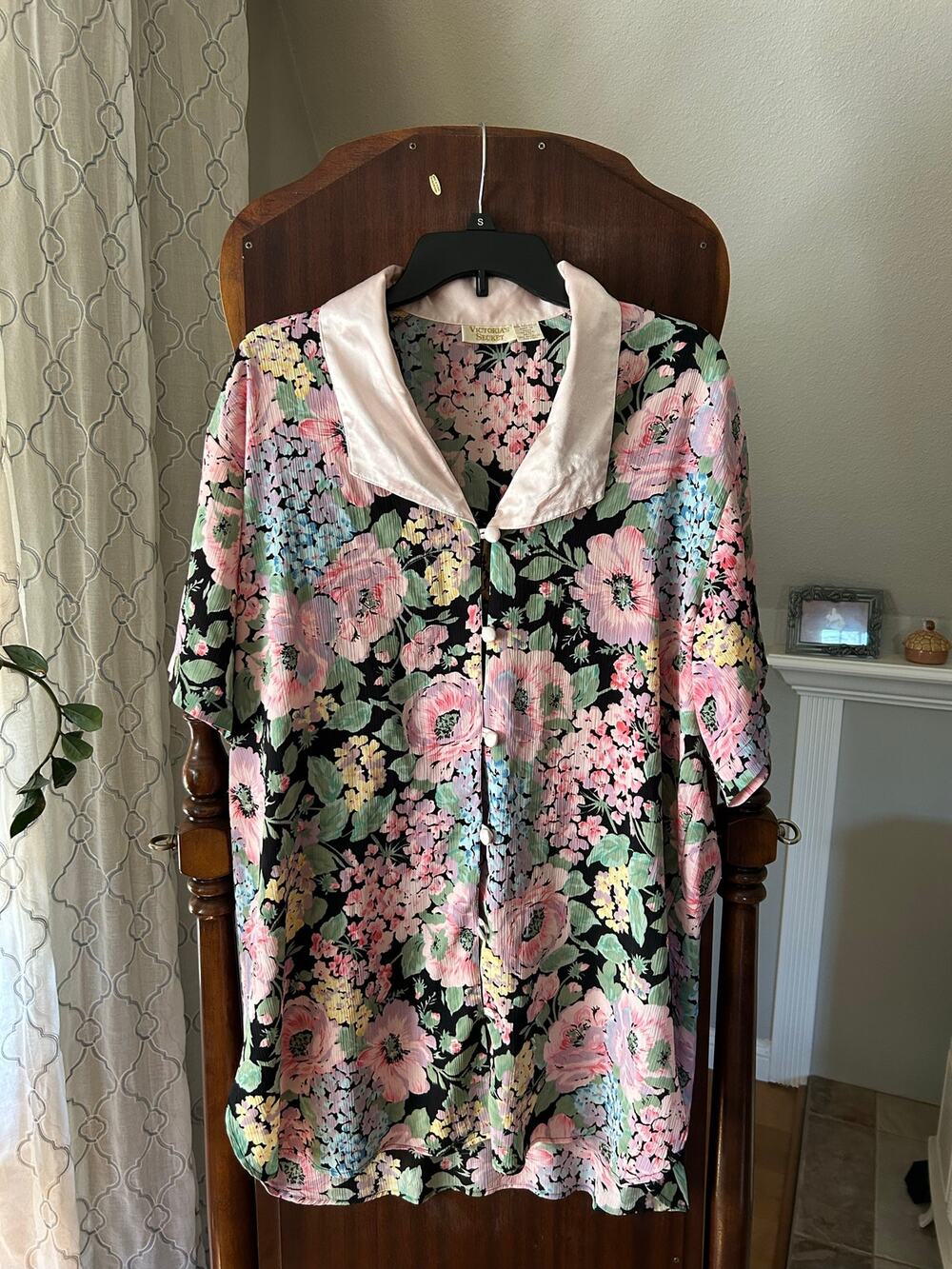 VTG 80s Victoria’s Secret Gold Label Floral Sleep Shirt Nightgown granny M/L